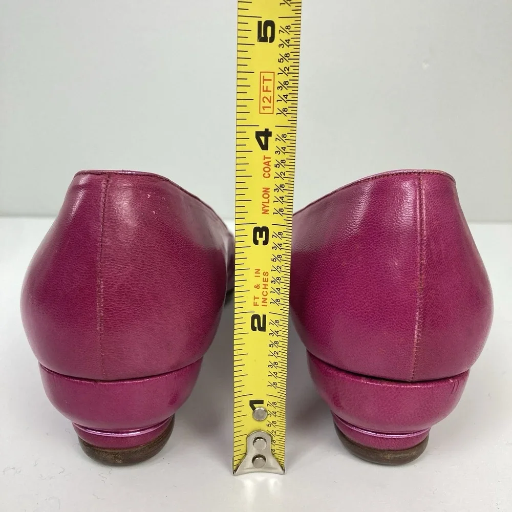 Vintage VTG NEW Andrea Pfister Pink Blue Teal Low Heel Wedge Ballet Flats Sz 8